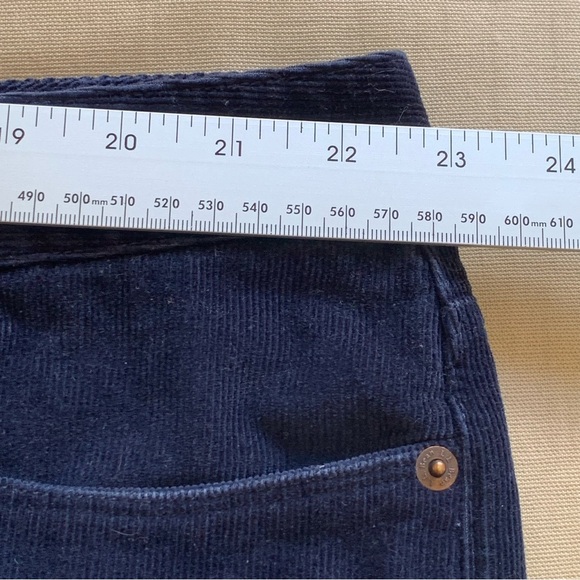 LL Bean Womens Corduroy Pants 22W Favorite Fit Dark Navy Blue Straight Leg - Picture 12 of 14